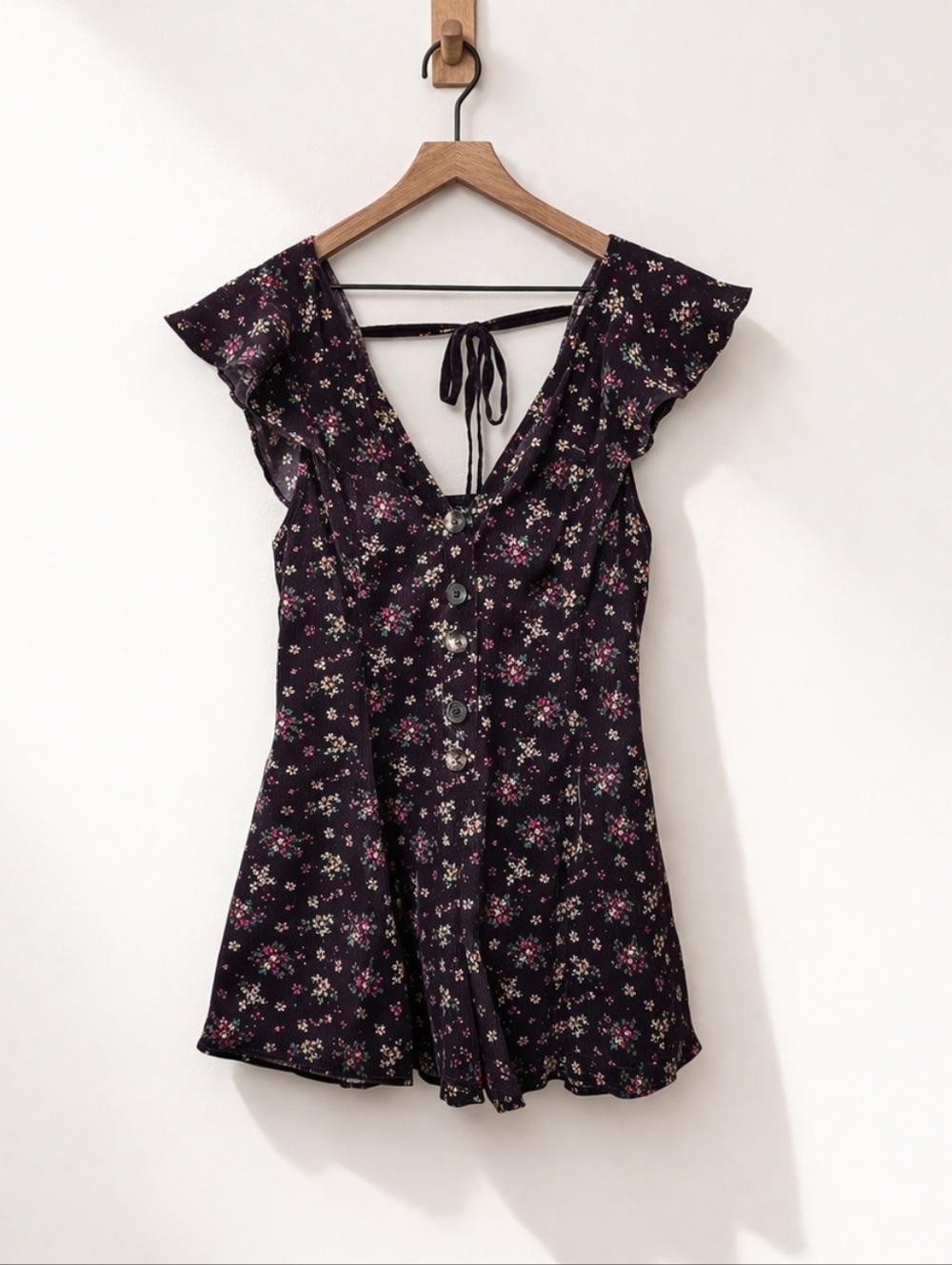 Free People Floral Corduroy Romper | Size M | Boho NWOT